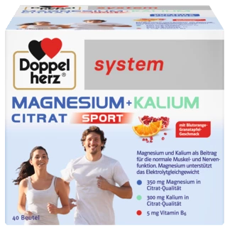 Abbildung der Produktverpackung Doppelherz system MAGNESIUM + KALIUM CITRAT Frontansicht